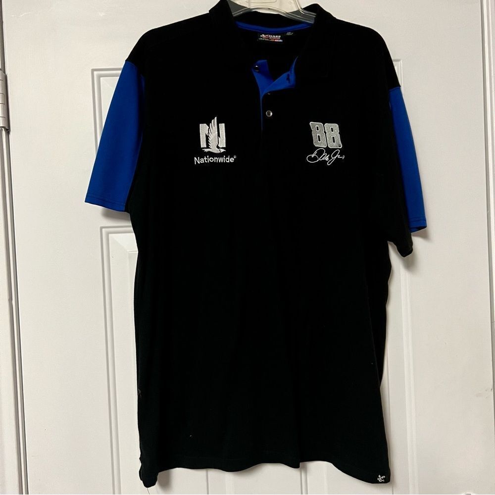 Dale Earnhardt Jr #88 NASCAR S/S Polo Shirt Black Blue Chase Nationwide XXL